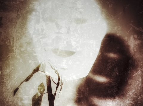 Erie mask and shadow that suggests the difficulty of 'masking'